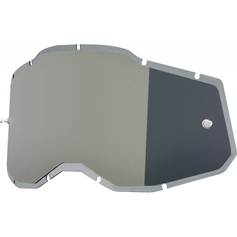 Écran masque cross 100% RACECRAFT 2 / ACCURI 2 / STRATA 2 - Injecté Miroir Argent - Dr Rider