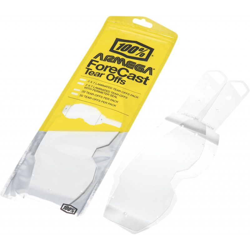 Tear-Offs masque cross 100% ARMEGA Forecast - Laminés - 2 Packs de 7 - Dr Rider