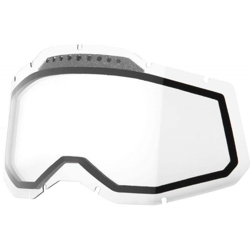 Écran masque cross 100% RACECRAFT 2 / ACCURI 2 / STRATA 2 Ventilé avec picots Transparent - Dr Rider