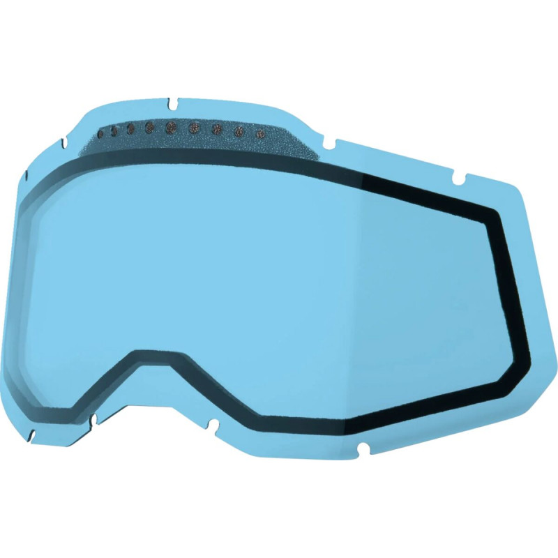Écran masque cross 100% RACECRAFT 2 / ACCURI 2 / STRATA 2 Ventilé avec picots Bleu - Dr Rider