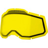 Écran masque cross 100% RACECRAFT 2 / ACCURI 2 / STRATA 2 Ventilé avec picots Jaune - Dr Rider