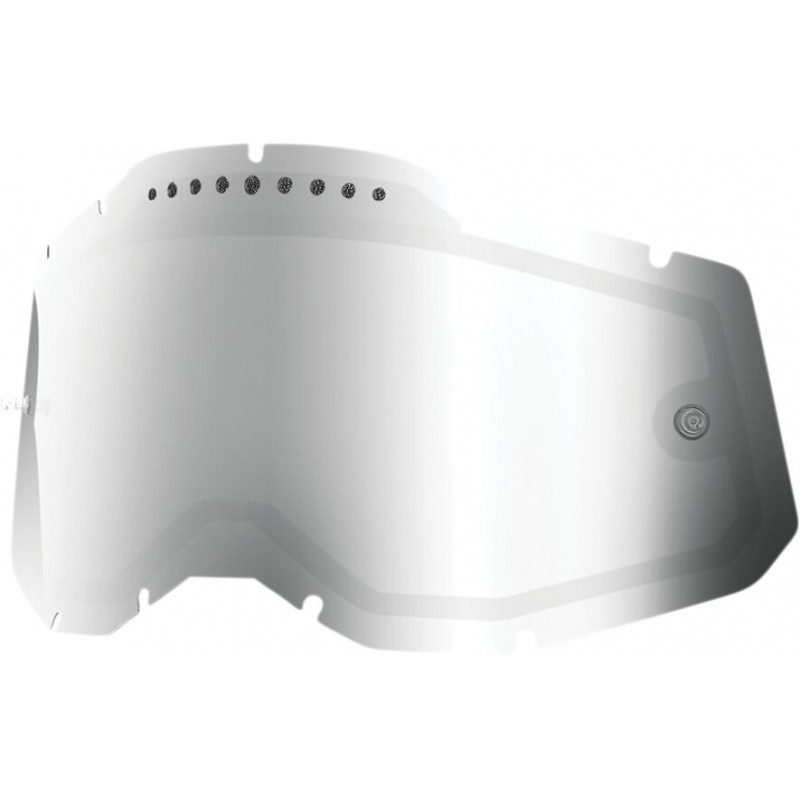 Écran masque cross 100% RACECRAFT 2 / ACCURI 2 / STRATA 2 Ventilé avec picots Miroir Argent - Dr Rider