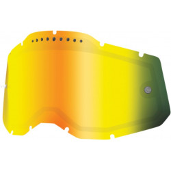 Écran masque cross 100% RACECRAFT 2 / ACCURI 2 / STRATA 2 Ventilé avec picots Miroir Or - Dr Rider