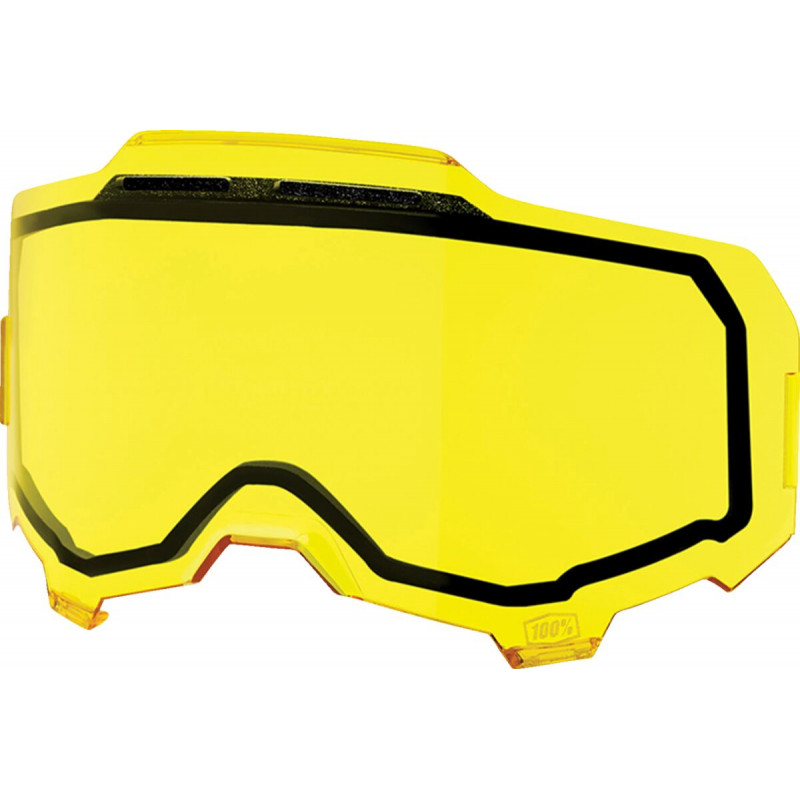 Écran masque cross 100% ARMEGA - Double Ventilé Jaune - Dr Rider