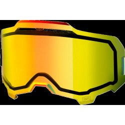 Écran masque cross 100% ARMEGA - Injecté Double Ventilé Miroir Or - Dr Rider