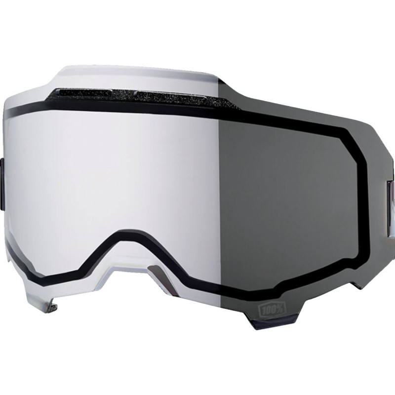 Écran masque cross 100% ARMEGA - Injecté Double Ventilé Miroir Argent - Dr Rider
