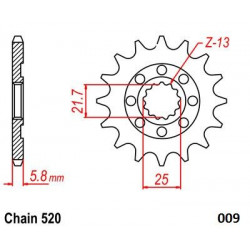 FRNT SPRCKET NITRO STEEL 520-1 - 12122471 - Dr Rider