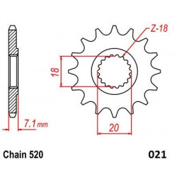 FRNT SPRCKET STEEL 520-15T SZK - 12122481 - Dr Rider
