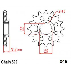 FRNT SPRCKET STEEL 520-16T KTM - 12122492 - Dr Rider