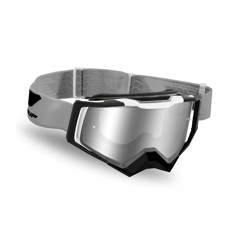 Masque cross Progrip Rapid 3309 Gris/Noir/Blanc - Écran miroir vert | Dr Rider