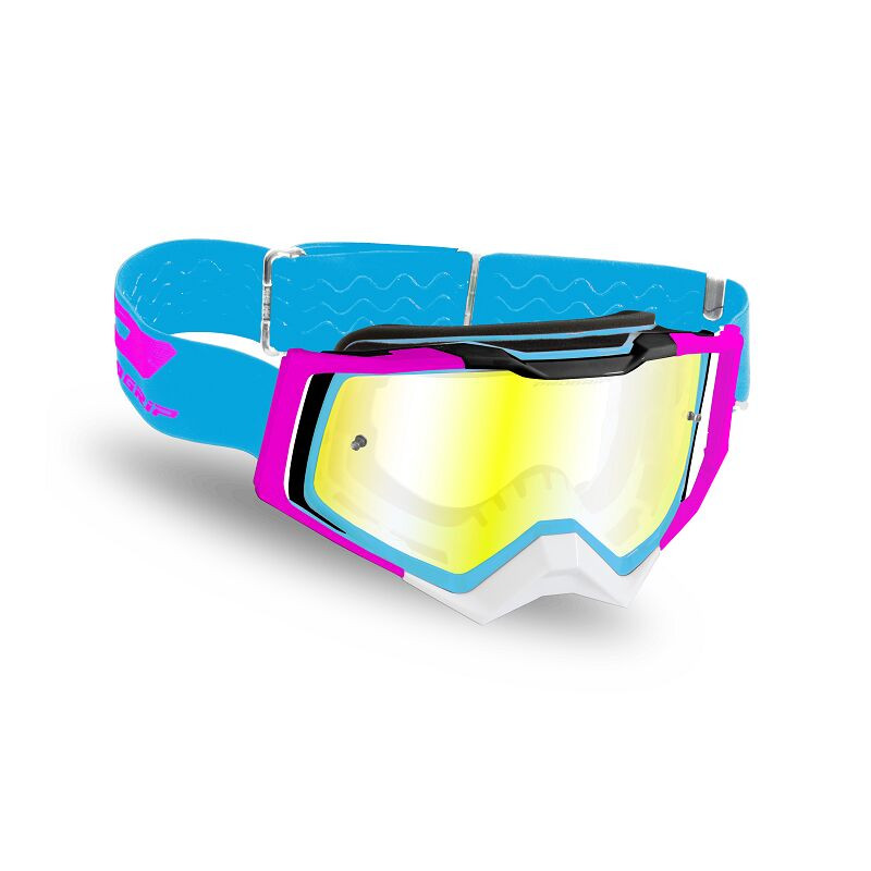 Masque cross Progrip Rapid 3309 Noir/Bleu/Blanc - Écran miroir bleu | Dr Rider