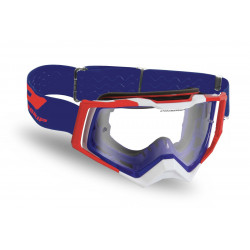 Masque cross Progrip Rapid 3309 Rouge/Blanc/Bleu - Écran clair | Dr Rider