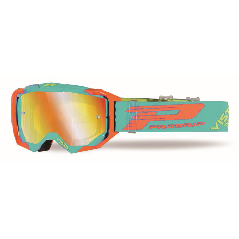 Masque cross Progrip Vista 3303 Vert billard/Orange | Dr Rider