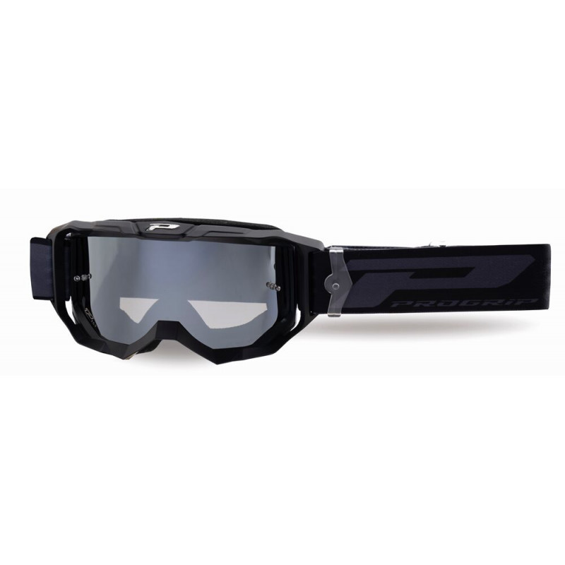 Masque cross Progrip Vision Go 3300 Noir mat - Écran miroir argent | Dr Rider