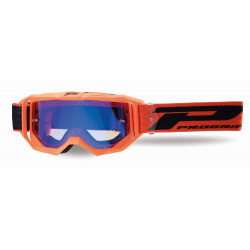 Masque cross Progrip Vision Go 3300 Orange fluo - Écran miroir bleu | Dr Rider