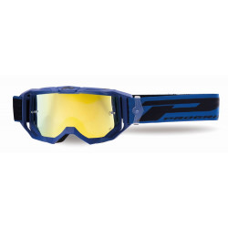 Masque cross Progrip Vision Go 3300 Bleu mat - Écran miroir jaune | Dr Rider