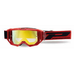 Masque cross Progrip Vision Go 3300 Rouge mat - Écran miroir jaune | Dr Rider