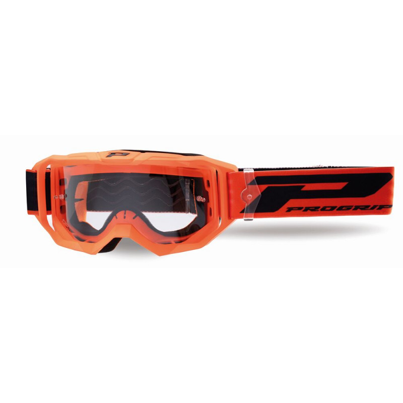 Masque cross Progrip Vision Go 3300 Orange fluo - Écran clair | Dr Rider