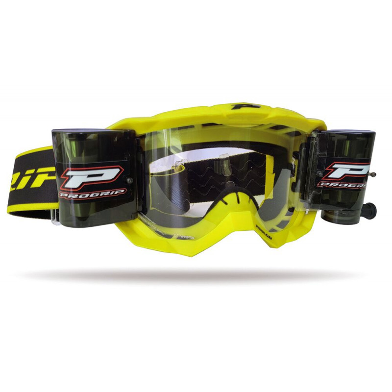 Masque cross Progrip Vision Go 3300 Jaune fluo - Roll-Off XXL | Dr Rider