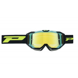 Masque cross Progrip Vista 3303 Noir/Vert d’eau - Écran miroir jaune | Dr Rider