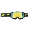 Masque cross Progrip Vista 3303 Noir/Vert d’eau - Écran miroir jaune | Dr Rider