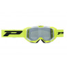 Masque cross Progrip Vista 3303 Jaune fluo/Blanc - Écran miroir argent | Dr Rider