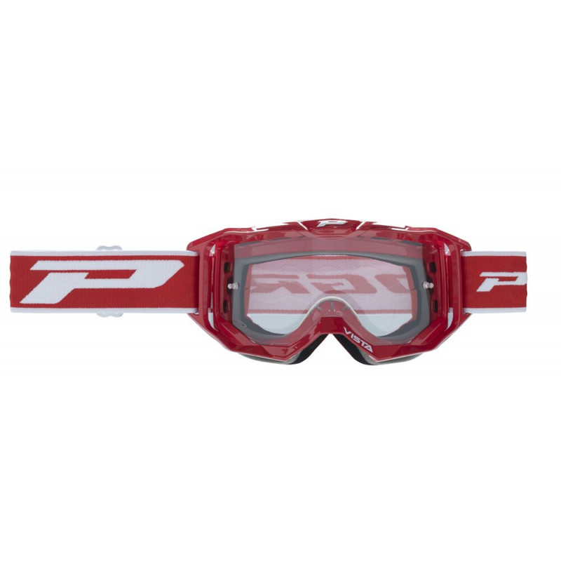 Masque cross Progrip Vista 3303 Rouge - Écran clair + écran clair supplémentaire | Dr Rider