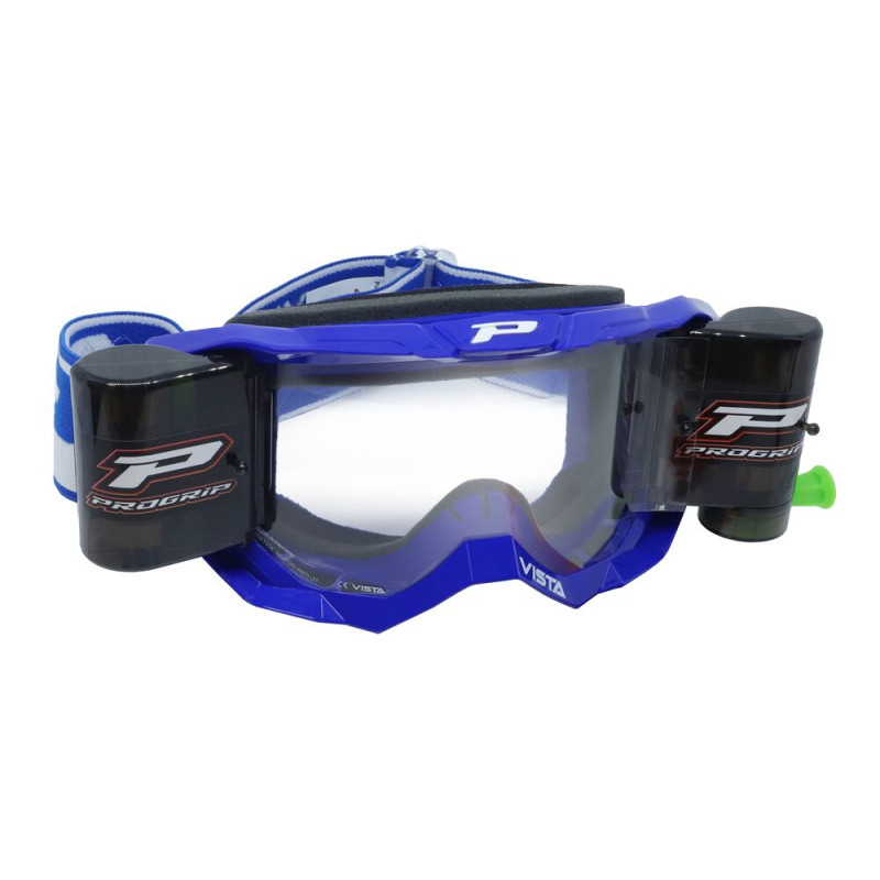 Masque cross Progrip Vista 3303 Bleu - Roll-Off XXL + écran clair supplémentaire | Dr Rider