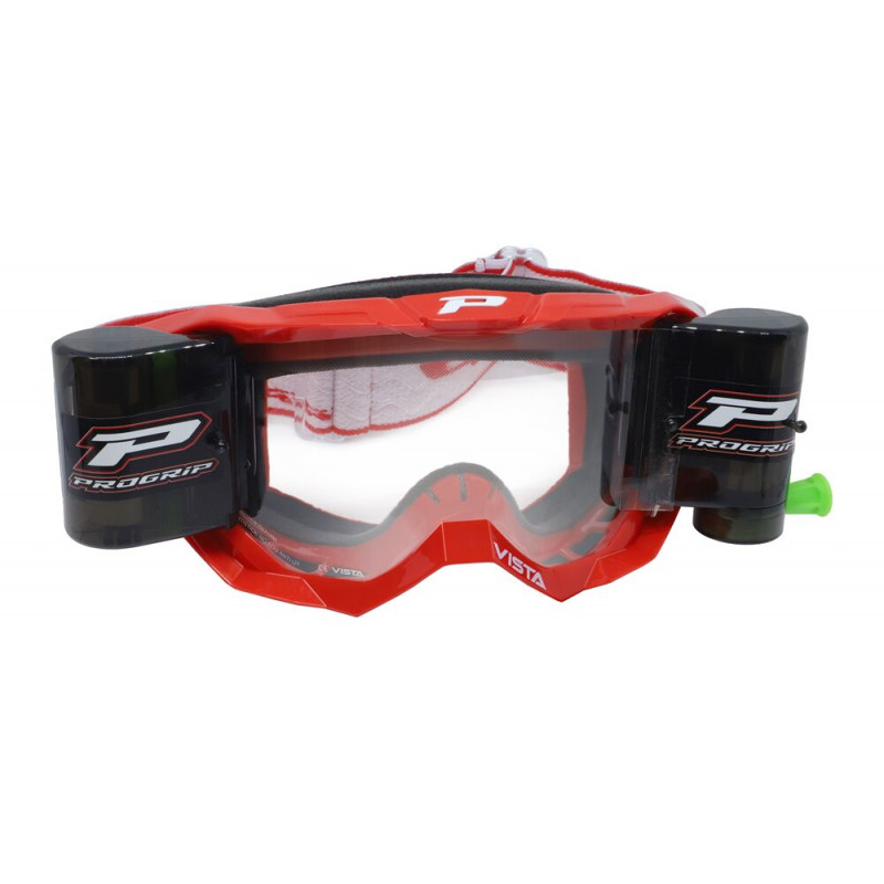 Masque cross Progrip Vista 3303 Rouge - Roll-Off XXL + écran clair supplémentaire | Dr Rider