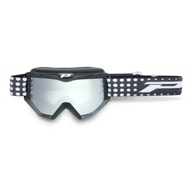 Masque cross Progrip Atzaki 3201 Noir mat - Écran miroir argent | Dr Rider