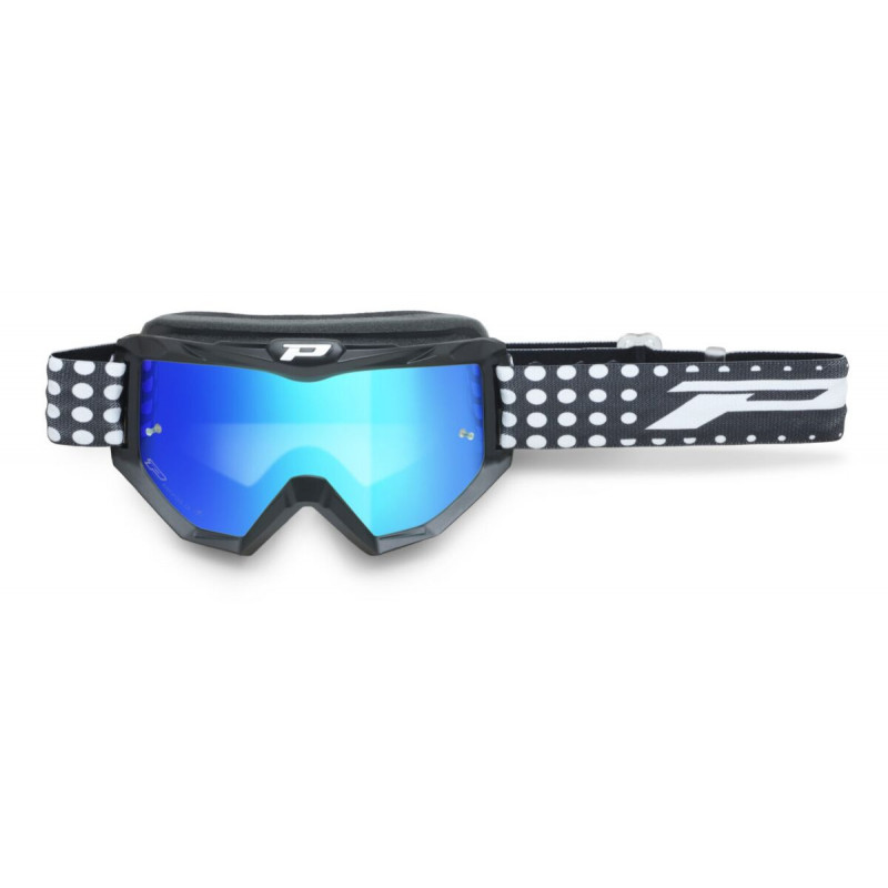 Masque cross Progrip Atzaki 3201 Noir mat - Écran miroir bleu | Dr Rider