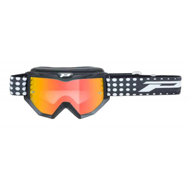 Masque cross Progrip Atzaki 3201 Noir mat - Écran miroir rouge | Dr Rider