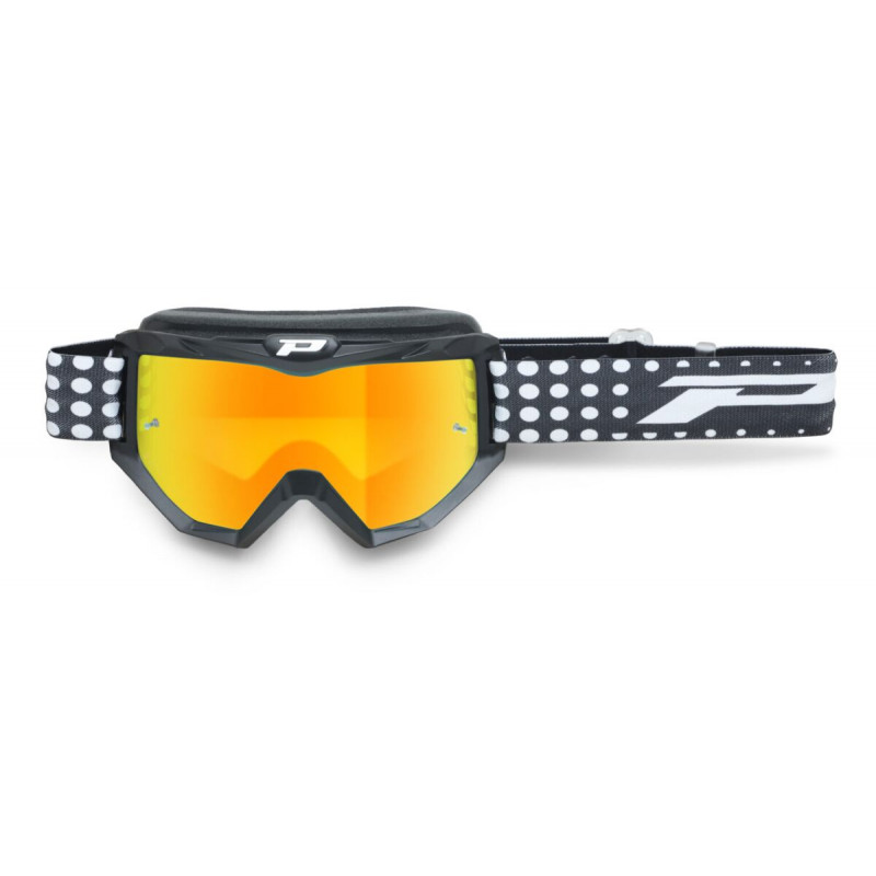 Masque cross Progrip Atzaki 3201 Noir mat - Écran miroir orange | Dr Rider