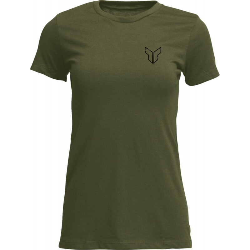 TEE WOMENS PATCHED UP MIL GRN  - 30314335 - Dr Rider