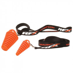 Bouchon de pot d'échappement 2 temps RFX Race avec lanière - orange - Dr Rider