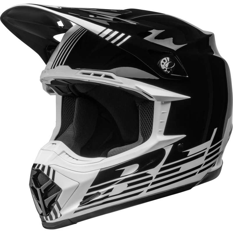 Casque BELL Moto-9 Mips - Louver Gloss Black/White - Dr Rider
