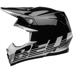 Casque BELL Moto-9 Mips - Louver Gloss Black/White - Dr Rider